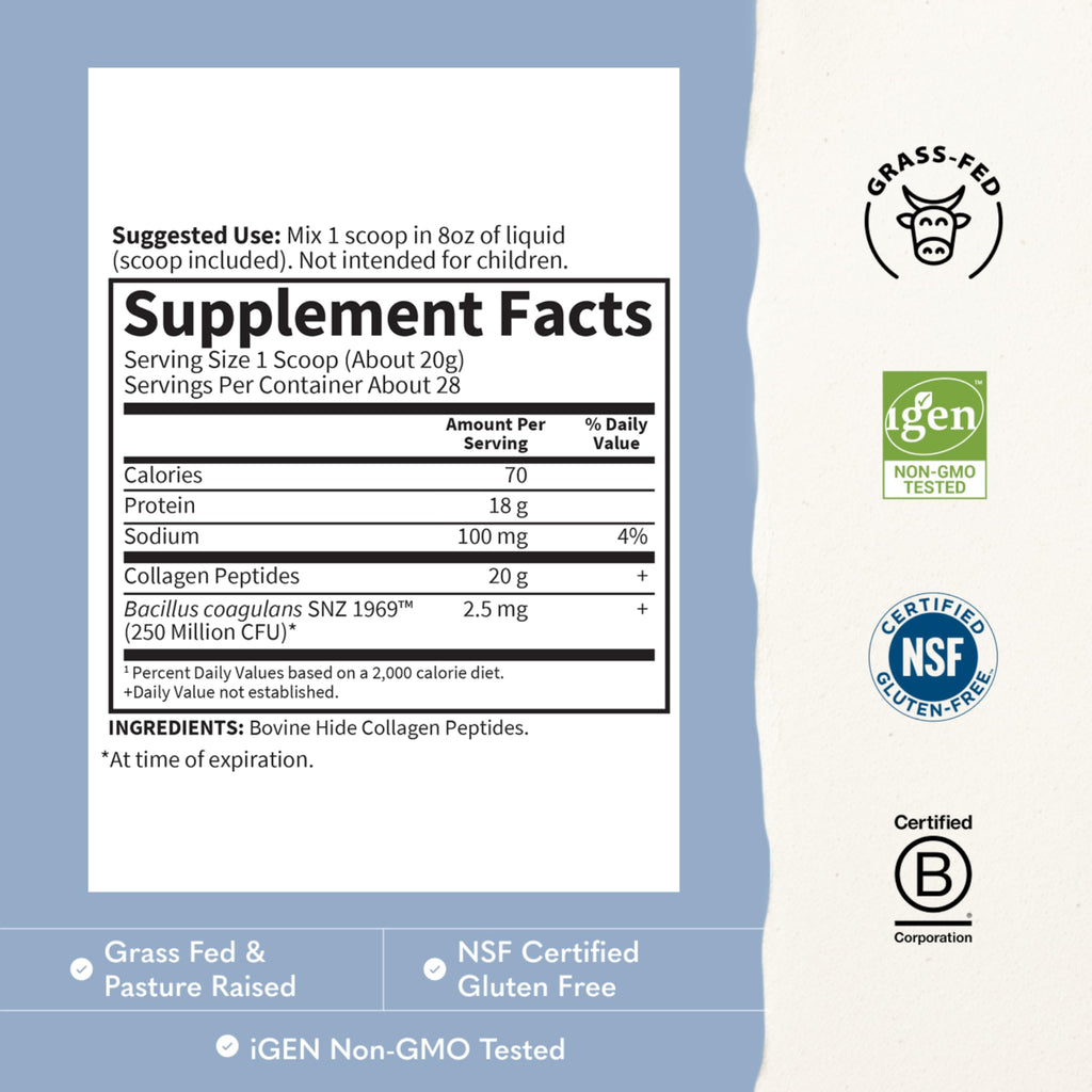Garden of Life Grass Fed Collagen Peptides Powder Unflavored Collagen Powder for Women Men Hair Skin Nails Joints, Hydrolyzed Collagen Protein Supplements, Collagen for Women & Men, 28 Servings