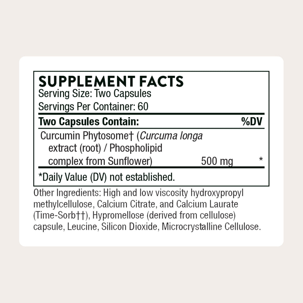 THORNE Curcumin Phytosome, 500 mg Sustained Release Curcumin, 120 Capsules | Supports Joint Stiffness, Muscle Soreness & a Healthy Inflammatory Response*, Clinically Studied, NSF Contents Certified