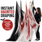 6Pcs Halloween Creepy Cloth 30×72inch, Scary Halloween Fabric Gauze, 2Pcs Blood 4Pcs Black Creepy Cloth for Yard, Doorway, Haunted House Party