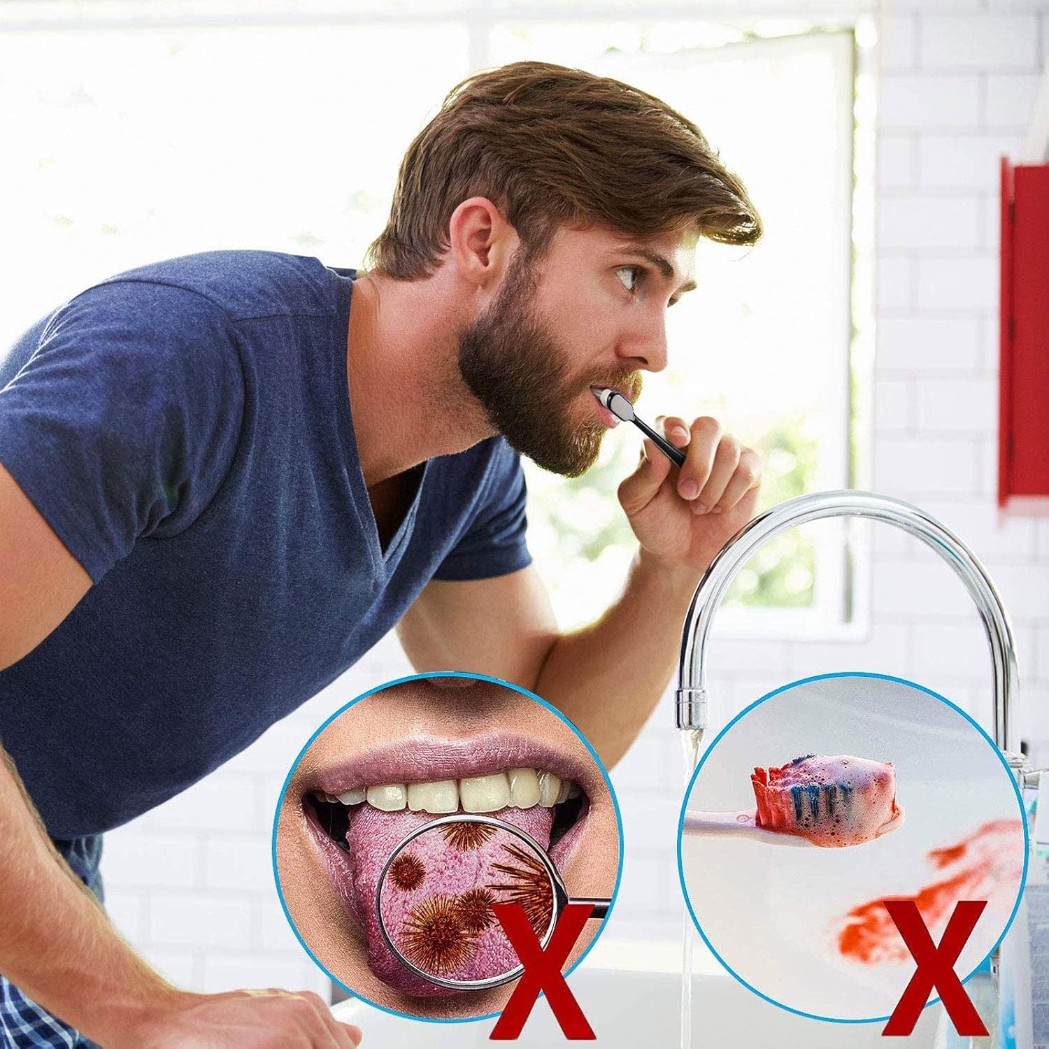 Buy now 4 Pieces Extra Soft Toothbrushes for Sensitive Gums with 20000 Micro Nano Bristle for Adult Pregnant Gum Recession Elderly Braces, Protect Fragile Gums(Black, White) at indiglob india