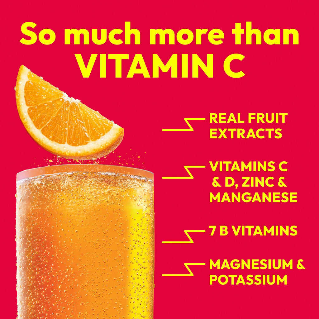 Emergen-C 1000mg Vitamin C Immune Support Powder, Super Orange, 90 ct | B Vitamins for Energy, Zinc and Manganese, Vitamin D, Electrolytes, 3 Month Supply, Natural Flavor
