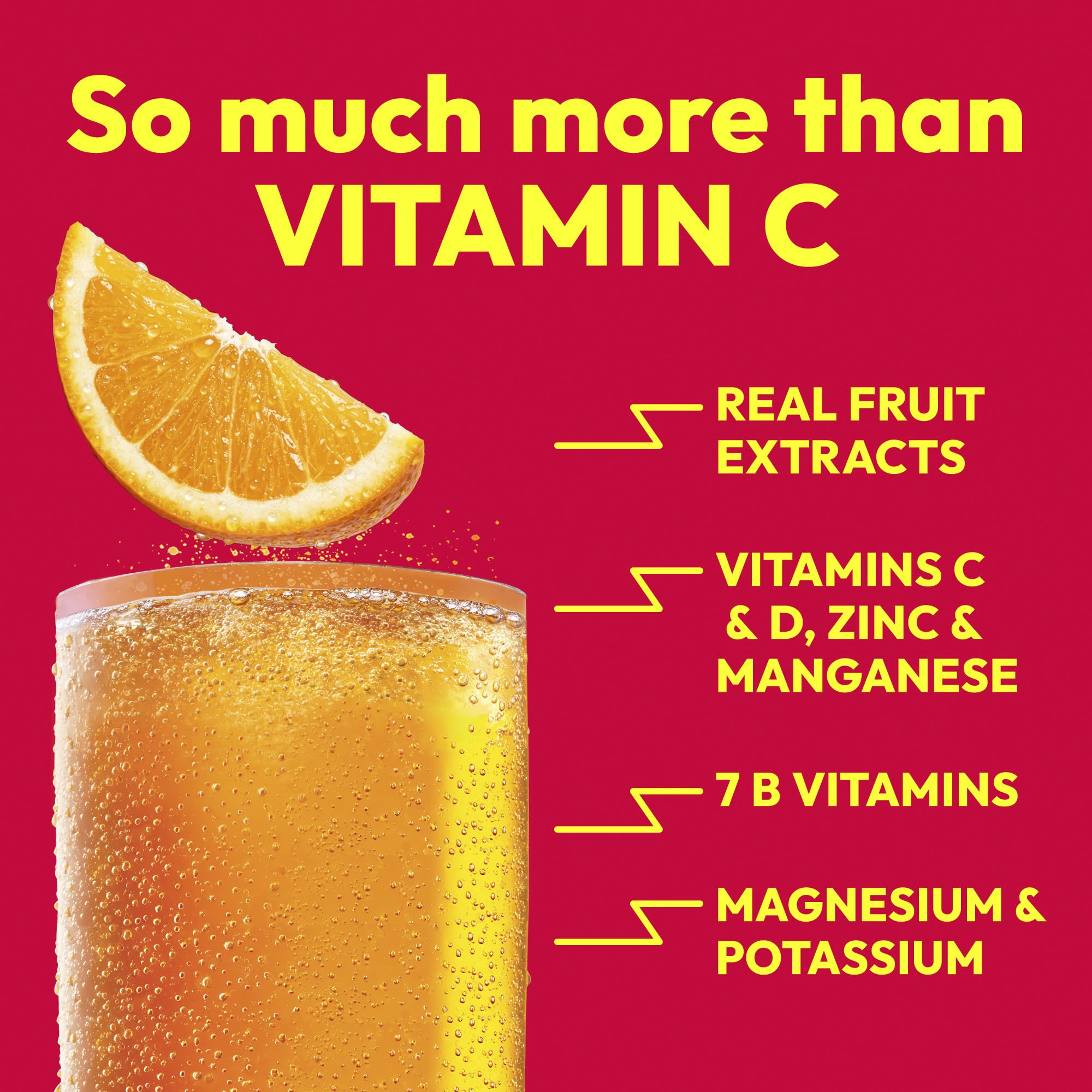 Emergen-C 1000mg Vitamin C Immune Support Powder, Super Orange, 90 ct | B Vitamins for Energy, Zinc and Manganese, Vitamin D, Electrolytes, 3 Month Supply, Natural Flavor