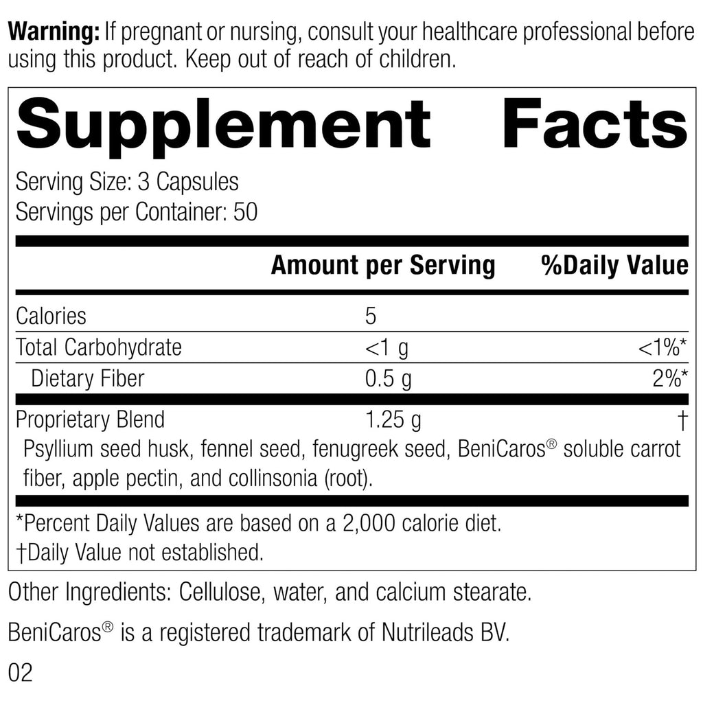 Standard Process Gastro-Fiber, Prebiotic Digestive Supplement, 150 Capsules