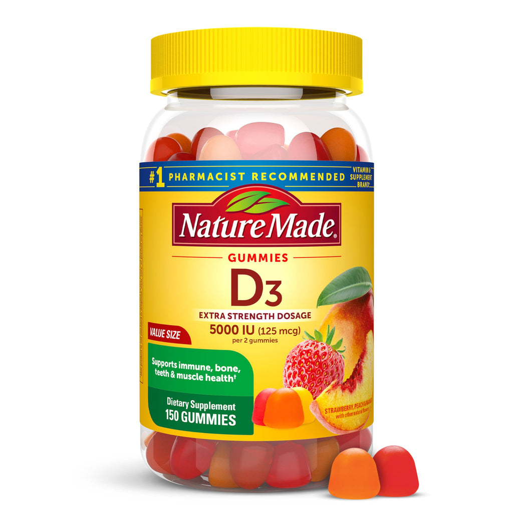 Nature Made Vitamin D3 5000 IU per Serving, 80 Vitamin D Gummies