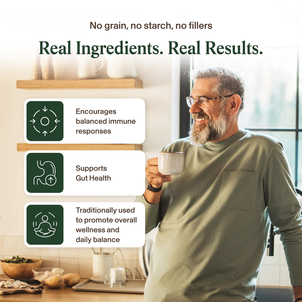 Real Mushrooms Organic Turkey Tail Capsules for Gut Harmony, 200ct
