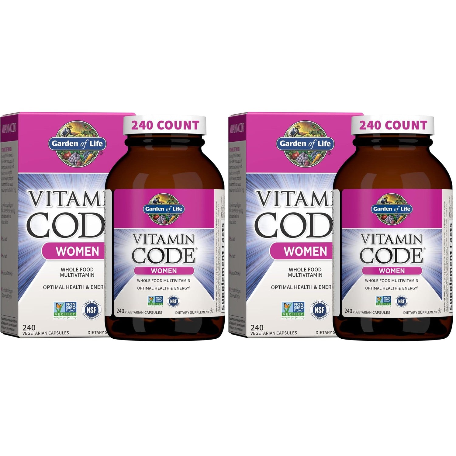 Garden of Life Multivitamin for Women, Vitamin Code Women's Multi - Whole Food Womens Multi Vitamins, Iron, Folate not Folic Acid, Vitamin A and Probiotics for Womens Energy, 120 Vegetarian Capsules