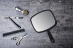 Buy now PROTECLE Hand Mirror, 10.3" L x 7.4" W Salon Barber Hairdressing Handheld Mirror with Handle, Square Black at indiglob india