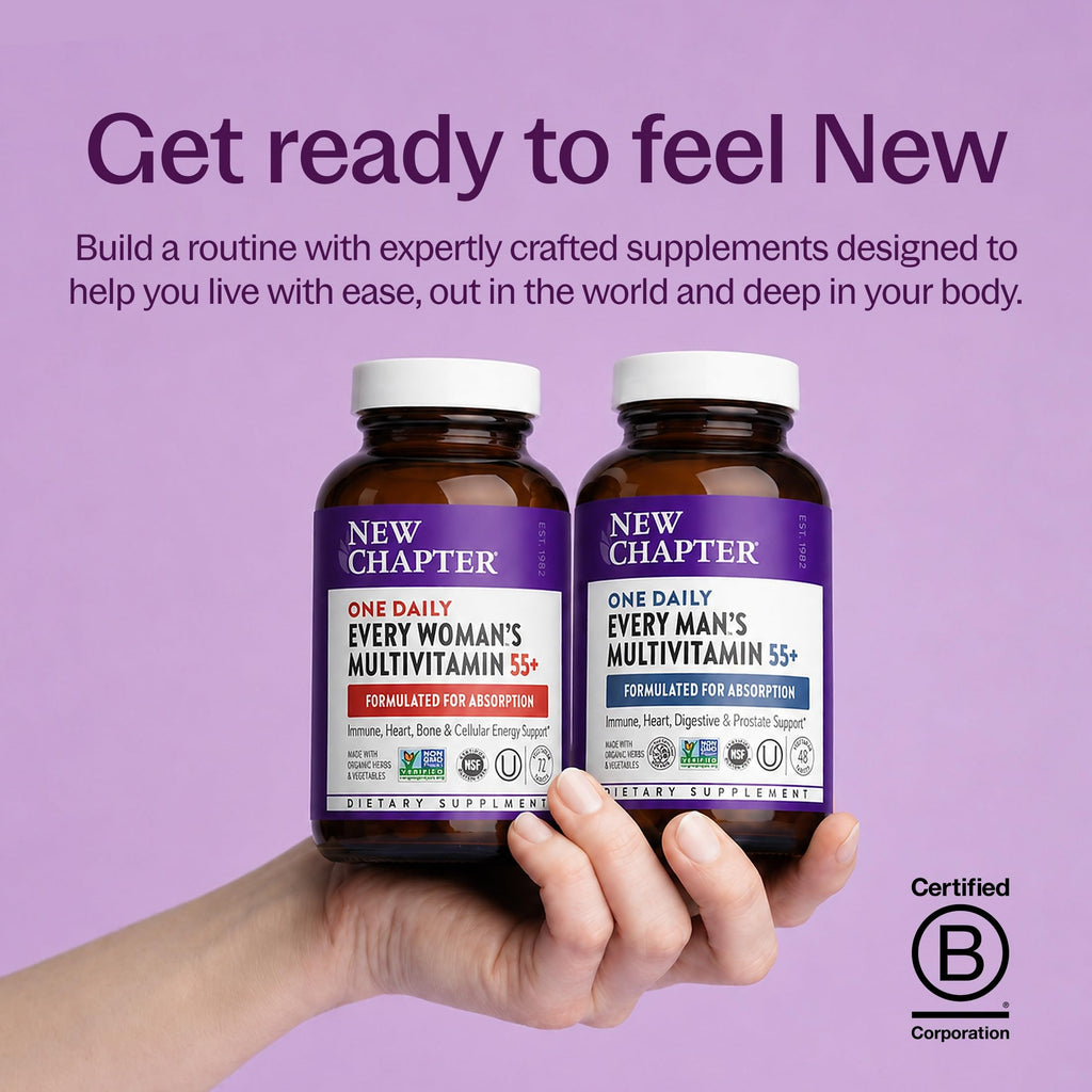 New Chapter Every Woman's One Daily 55+ Multivitamin, 96 Tablets | Supports Immune, Bone, and Vision Health, Gentle on the Stomach, Non-GMO, Gluten Free, Dairy Free, Vegetarian, and Kosher