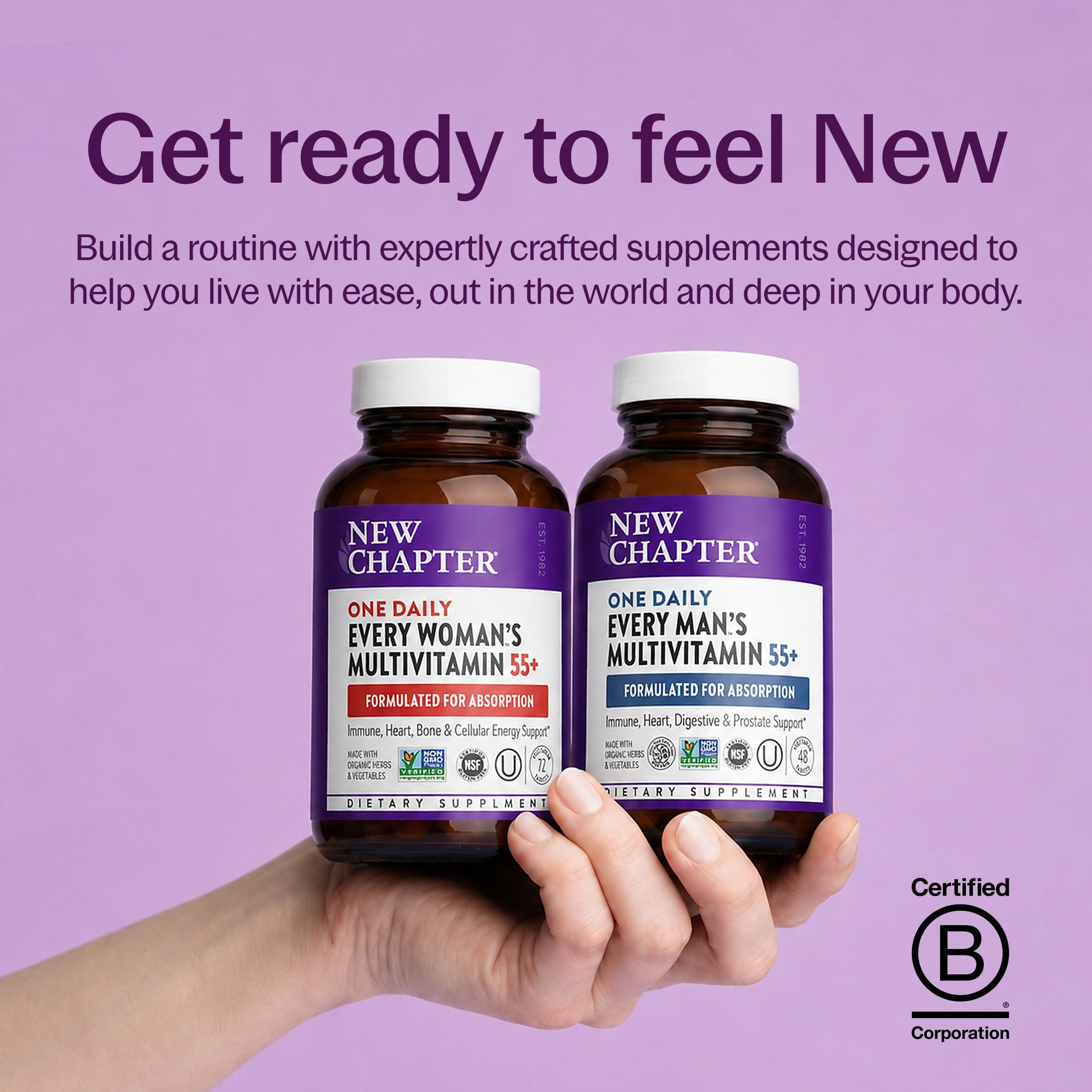 New Chapter Every Woman's One Daily 55+ Multivitamin, 96 Tablets | Supports Immune, Bone, and Vision Health, Gentle on the Stomach, Non-GMO, Gluten Free, Dairy Free, Vegetarian, and Kosher