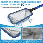 POOLAZA 3-in-1 Pool Cleaning Kit with Pool Net, Pool Brush & 73" Pool Pole