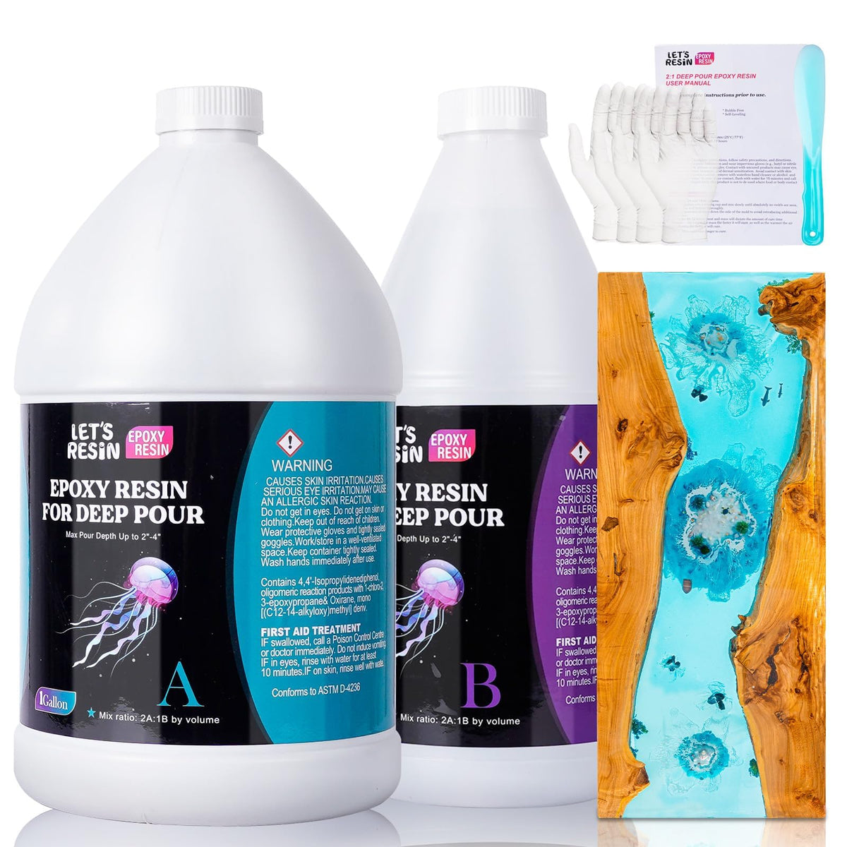 1.5 Gallon Deep Pour Epoxy Resin for 2-4 inch Pour