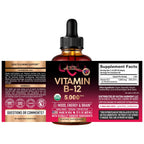 USDA Organic Vitamin B12 Sublingual Drops - Methylcobalamin 5000 mcg - 2 Oz | Vitamin B12 for Women & Men - Energy Boost, Focus & Brain Support - Bioavailable - Berry Flavor, Sugar-Free - 60-Day Supply