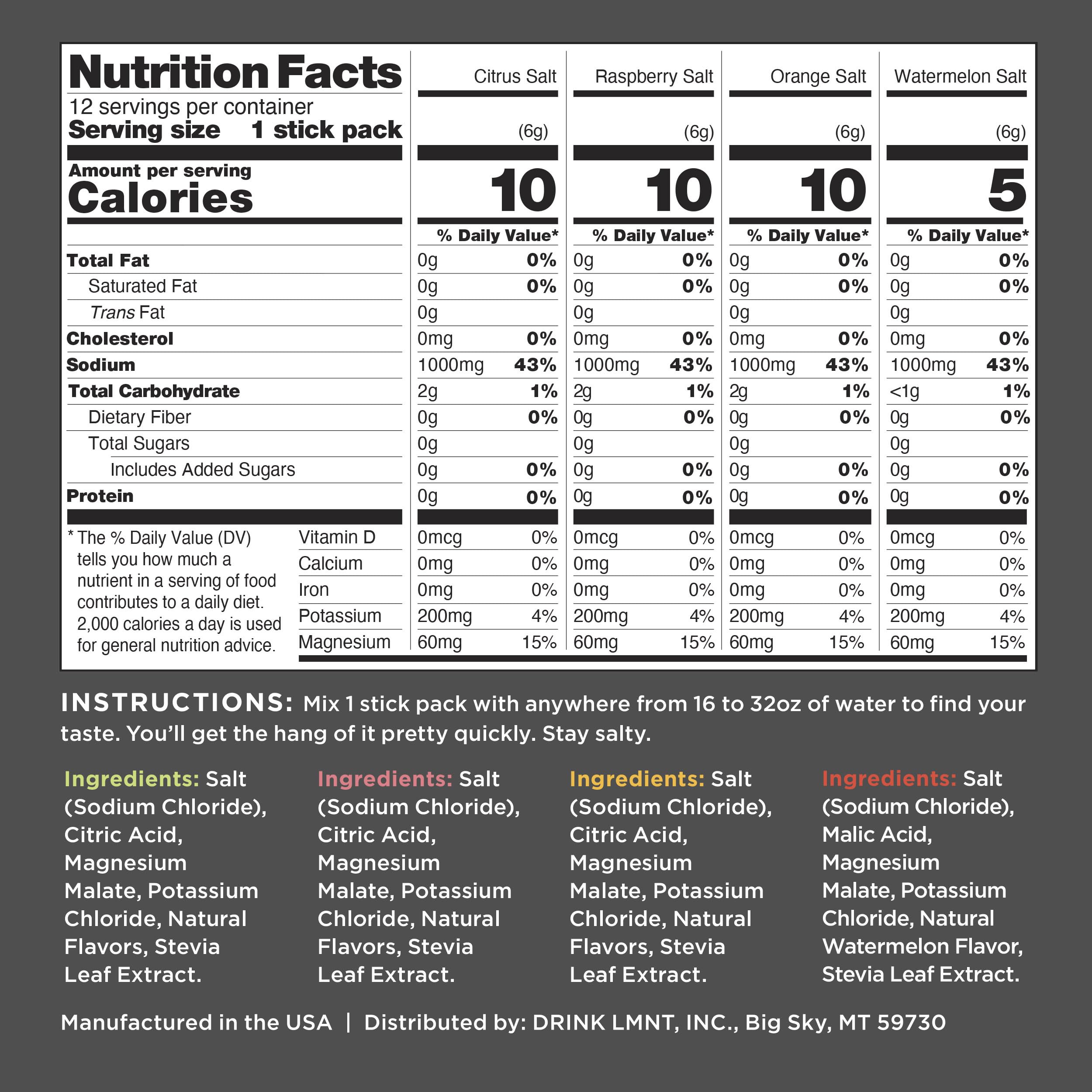Buy now LMNT Zero Sugar Electrolytes - Variety Pack | Drink Mix | 12-Count at indiglob india