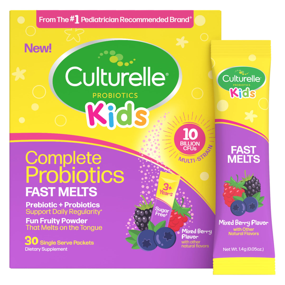 Culturelle Kids Complete Probiotic + Prebiotic Fast Melts, Ages 3+, 30 Ct