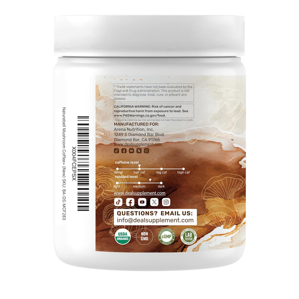 Organic Mushroom Coffee, 10oz – 10 Adaptogenic Mushrooms with Arabica Coffee + MCT Oil for Smooth Flavor – Turkey Tail, Lions Mane, Cordyceps, Chaga, Reishi – Immune, Energy,& Brain Support Supplement