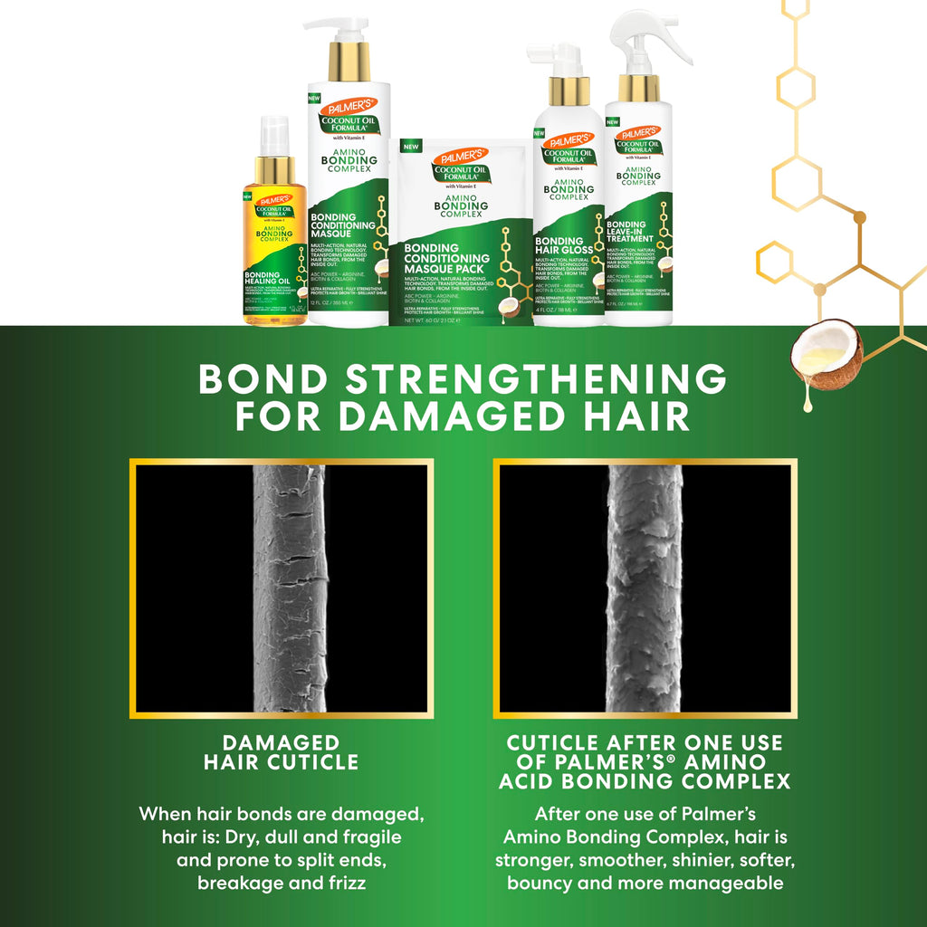 Palmer's Amino Bonding Hair Mask, Intense Conditioning Masque (2.1oz) | Heat Protectant with Multi-Action Natural Bond Technology, Anti Frizz, Adds Shine, Protects Hair Growth, All Hair Types