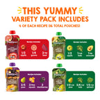 HAPPY BABY Clearly Crafted, Stage 2, Fruit & Veggie Variety Pack, 4oz (16)