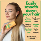 GranNaturals Slick Back Hair Wax Stick for Women - Castor, Jojoba, Coconut, Meadowfoam Oils - Smoothing Stray Flyaways, Taming Frizz, Styling Sleek Bun & Ponytail w/Rosemary Leaf Extract - 2.29 oz