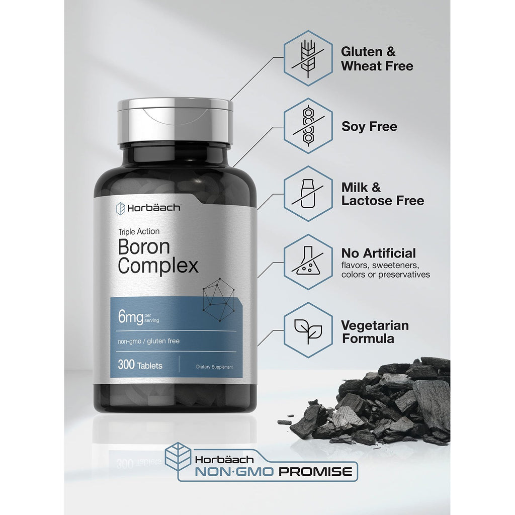 Horbäach Triple Boron Complex 6 mg Supplement | 300 Tablets