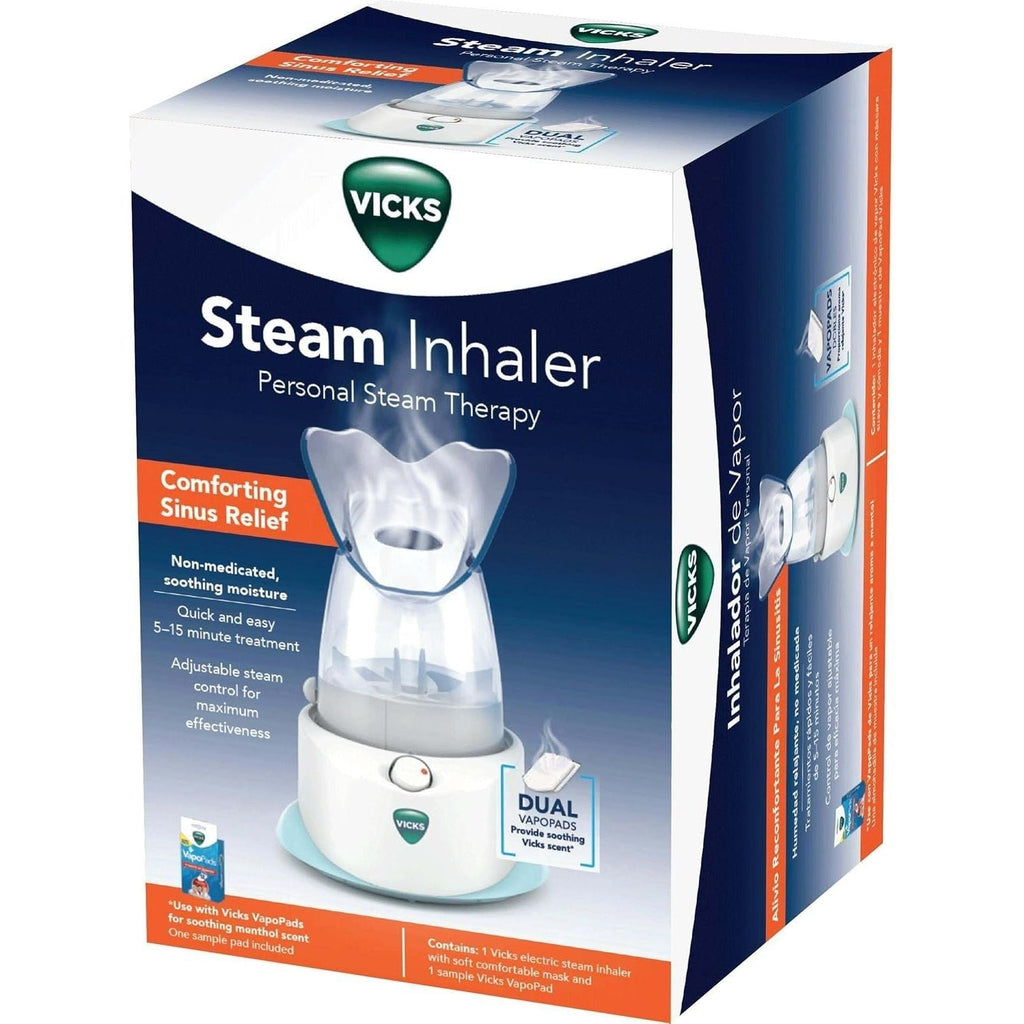 Buy now Vicks Personal Steam Inhaler for Targeted, Natural Steam Relief for Allergies, Congestion, Cough & Colds, and Sinus Irritation, Use with VapoPads - 1 Included at indiglob india