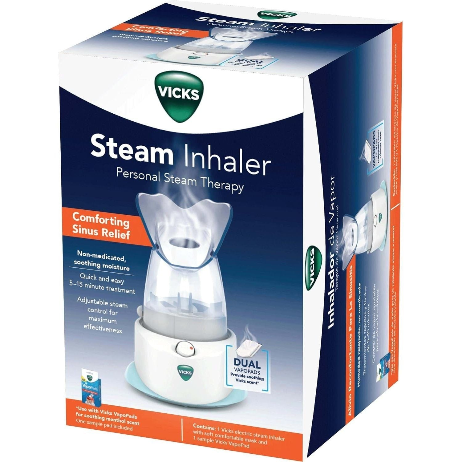 Buy now Vicks Personal Steam Inhaler for Targeted, Natural Steam Relief for Allergies, Congestion, Cough & Colds, and Sinus Irritation, Use with VapoPads - 1 Included at indiglob india