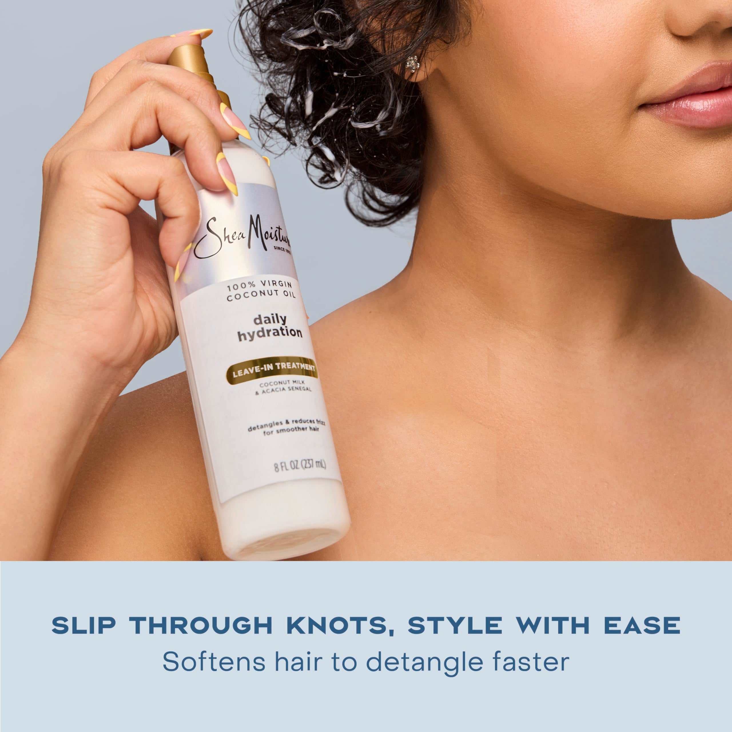 Shea Moisture 100% Virgin Coconut Oil Leave-in Treatment, 8 Ounce | For dry hair and curls - hydrates, softens, detangles, and improves manageability with 100% Virgin Coconut Oil.