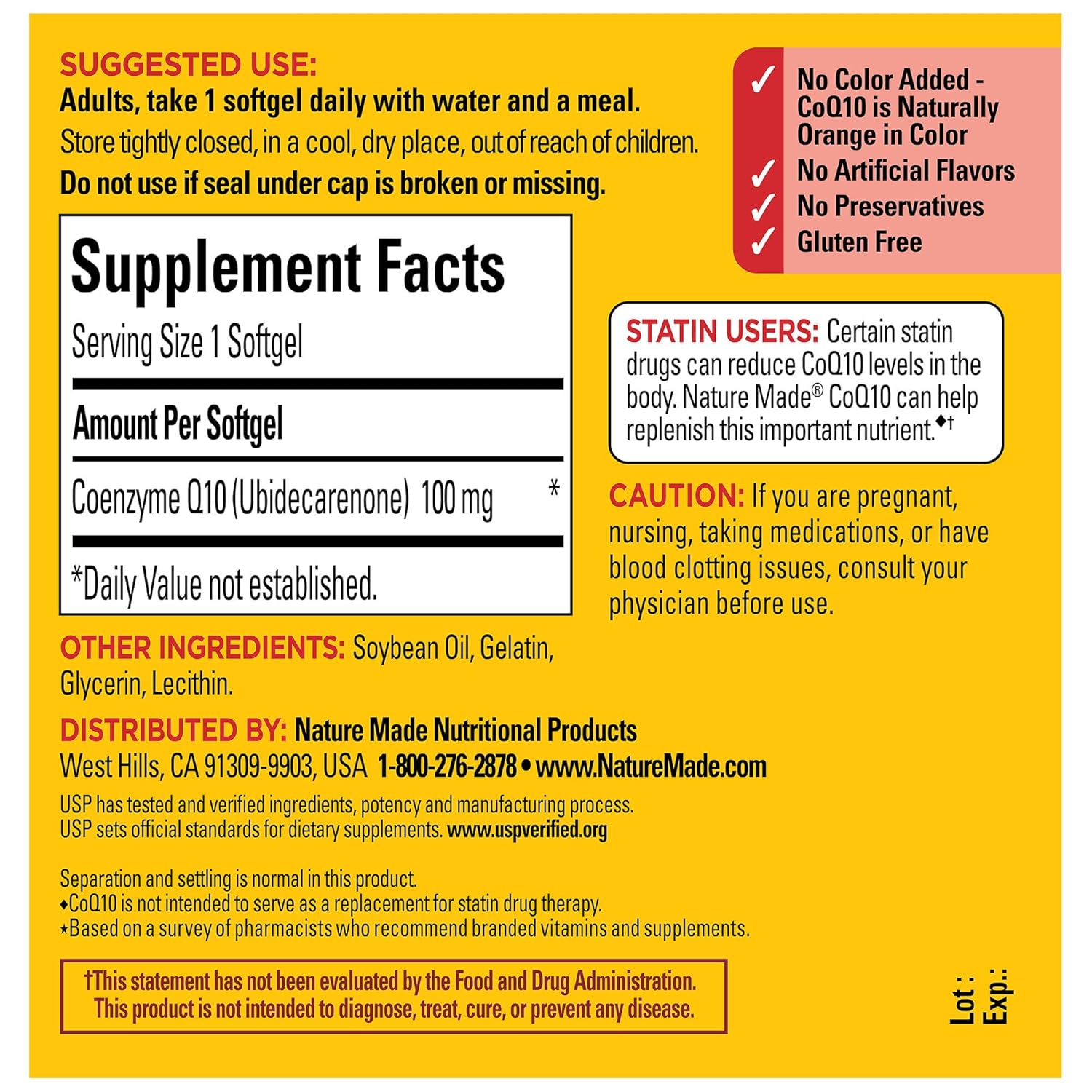 Buy now Nature Made CoQ10 100mg, Dietary Supplement for Heart Health Support, 40 Softgels, 40 Day Supply at indiglob india