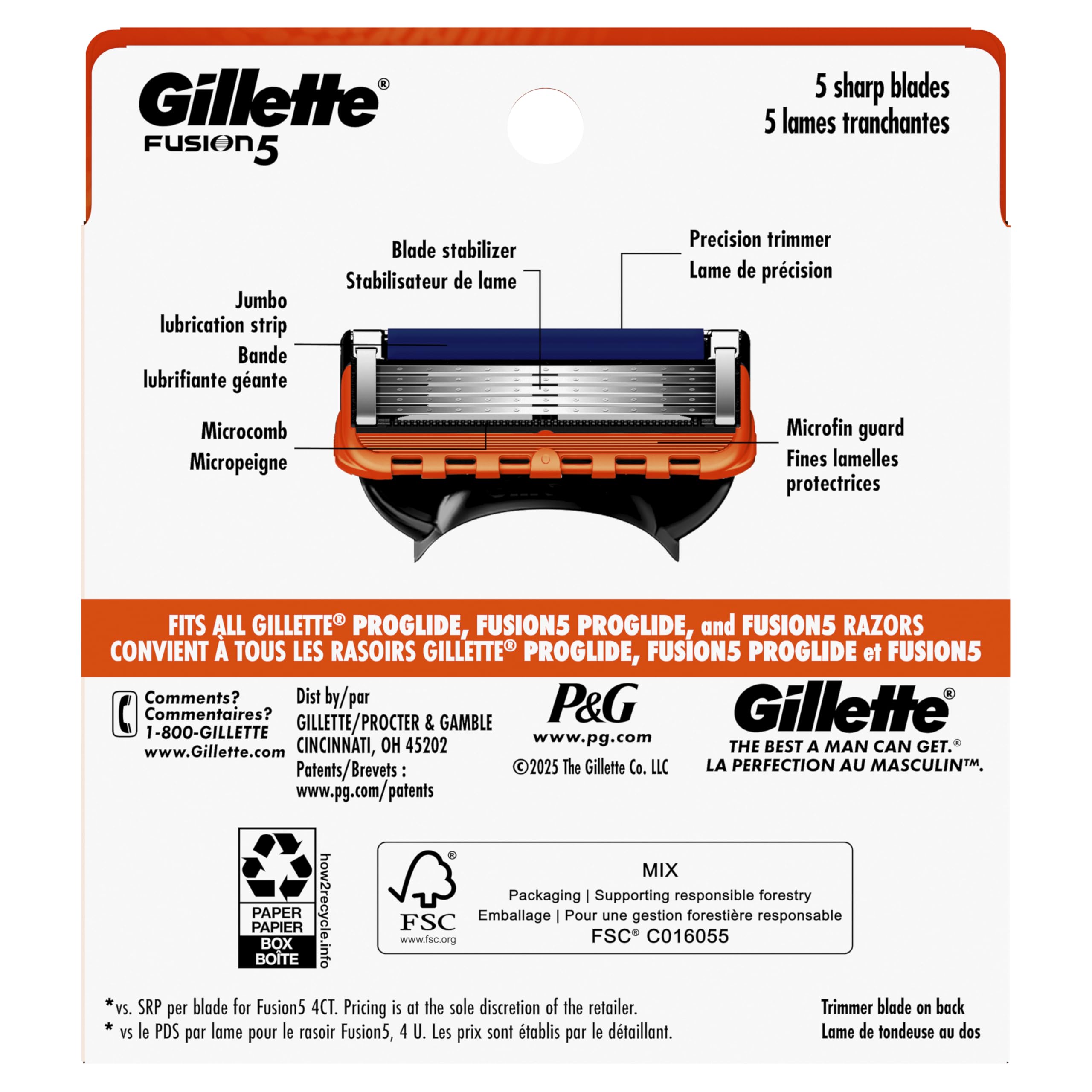 Buy now Gillette Fusion5 Razor Refills for Men, 8 Razor Blade Refills at indiglob india