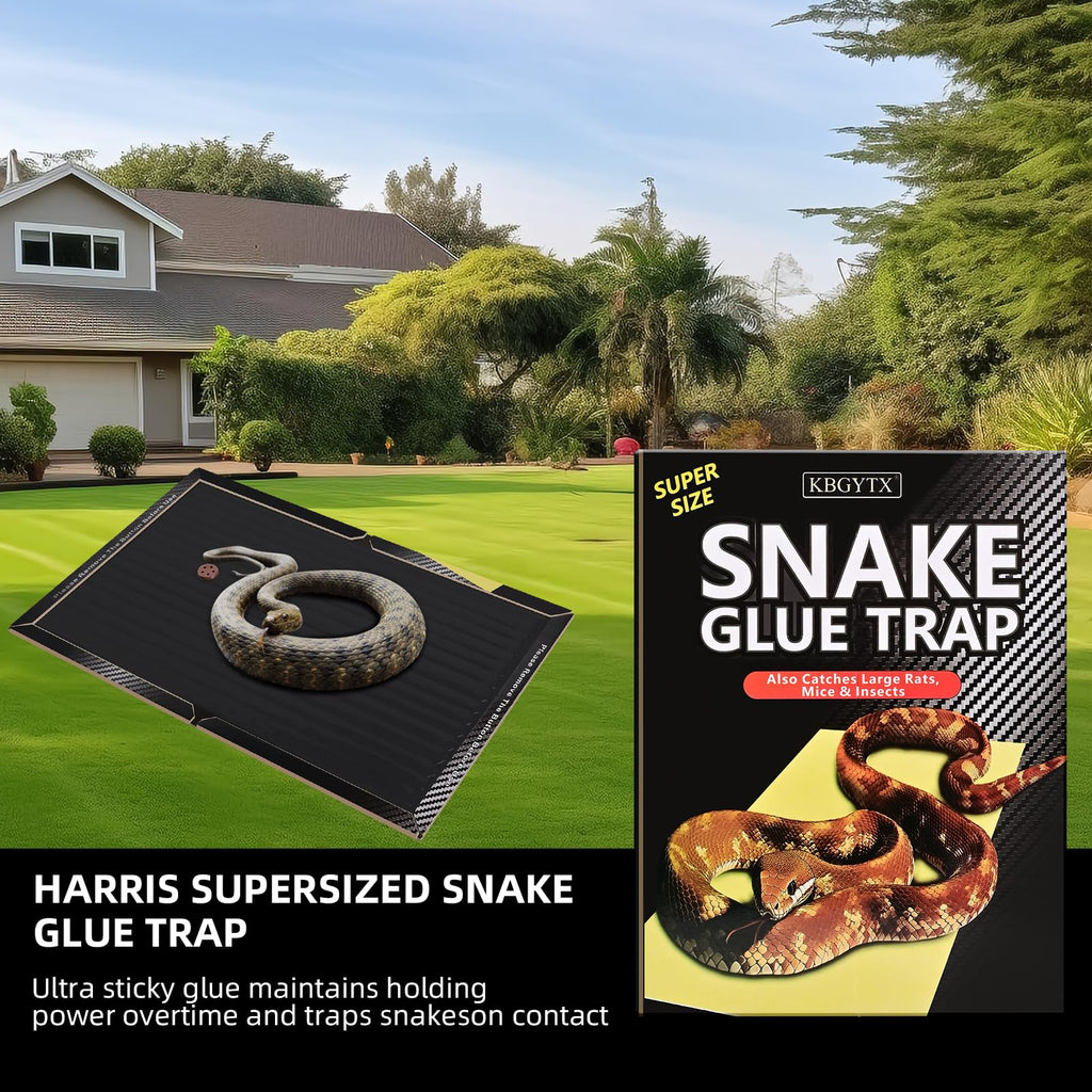 4 Pack 10" x 16" Large Snake Glue Traps with Enhanced Stickiness, Snake Rat Sticky Pad Board for House Indoor Outdoor, Sticky Glue Traps for Snakes, Mice, Rats, Easy to Set