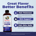 MARYRUTH'S Daily Liquid Hair Formula, Thicker, Stronger Hair in Women, 16oz | 500 mg SesZenBio™, 2,500 mcg Biotin, Vitamin C, Thicker, Stronger Hair, Hair, Skin, & Nail Health