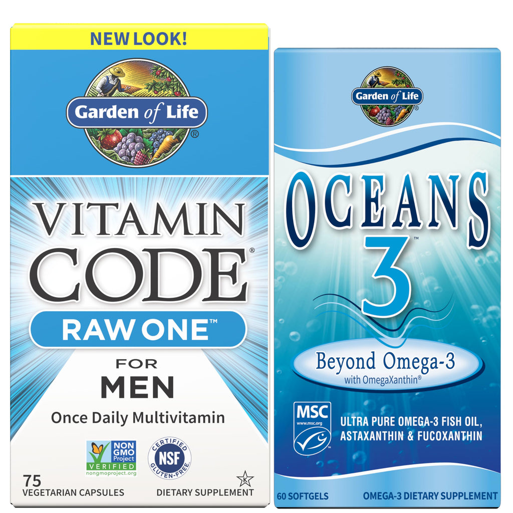 Garden of Life Vitamin Code Raw One for Men, Once Daily Multivitamin, 30 Capsules, One a Day Mens Vitamins plus Fruit, Veggies & Probiotics for Mens Health, Vegetarian Multivitamins