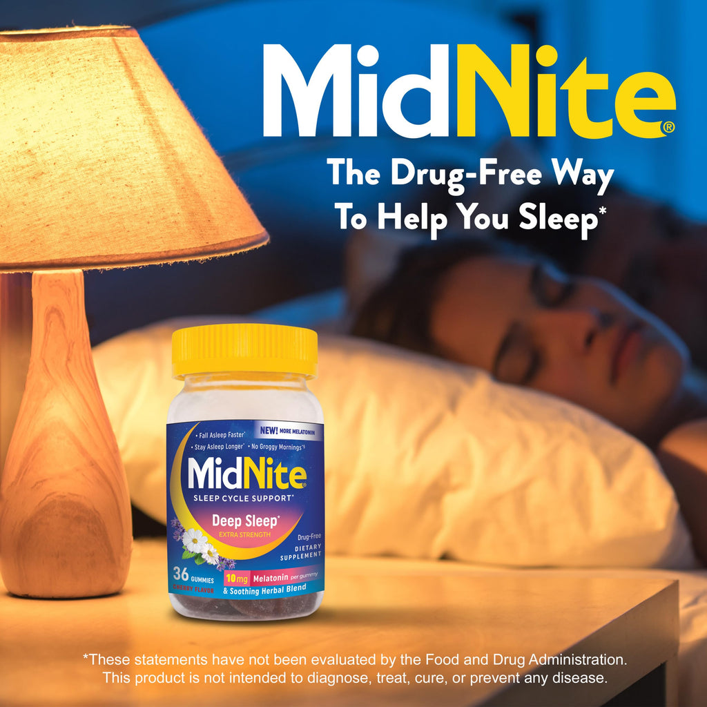 MidNite Deep Sleep Extra Strength, 10 mg Melatonin Sleep Aid, 36 Gummies