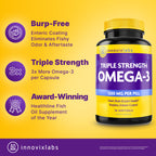 InnovixLabs Triple Strength Omega 3 Fish Oil 900 mg EPA DHA (30 Softgels) | Omega 3 Supplement for Women & Men, Burpless, Brain & Joint Support, Omega-3 Fatty Acid, No Fishy Aftertaste, 30-Day Supply