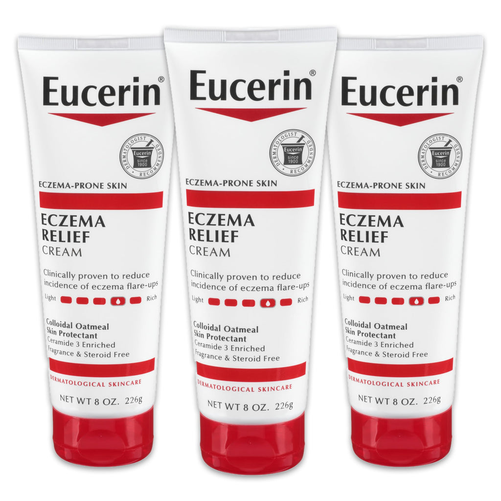 Buy now Eucerin Eczema Relief Cream, Full Body Lotion for Eczema-Prone Skin, Moisturizing Eczema Cream, Body Moisturizer, Multi-Pack, 8 oz. Tube (Pack of 3) at indiglob india