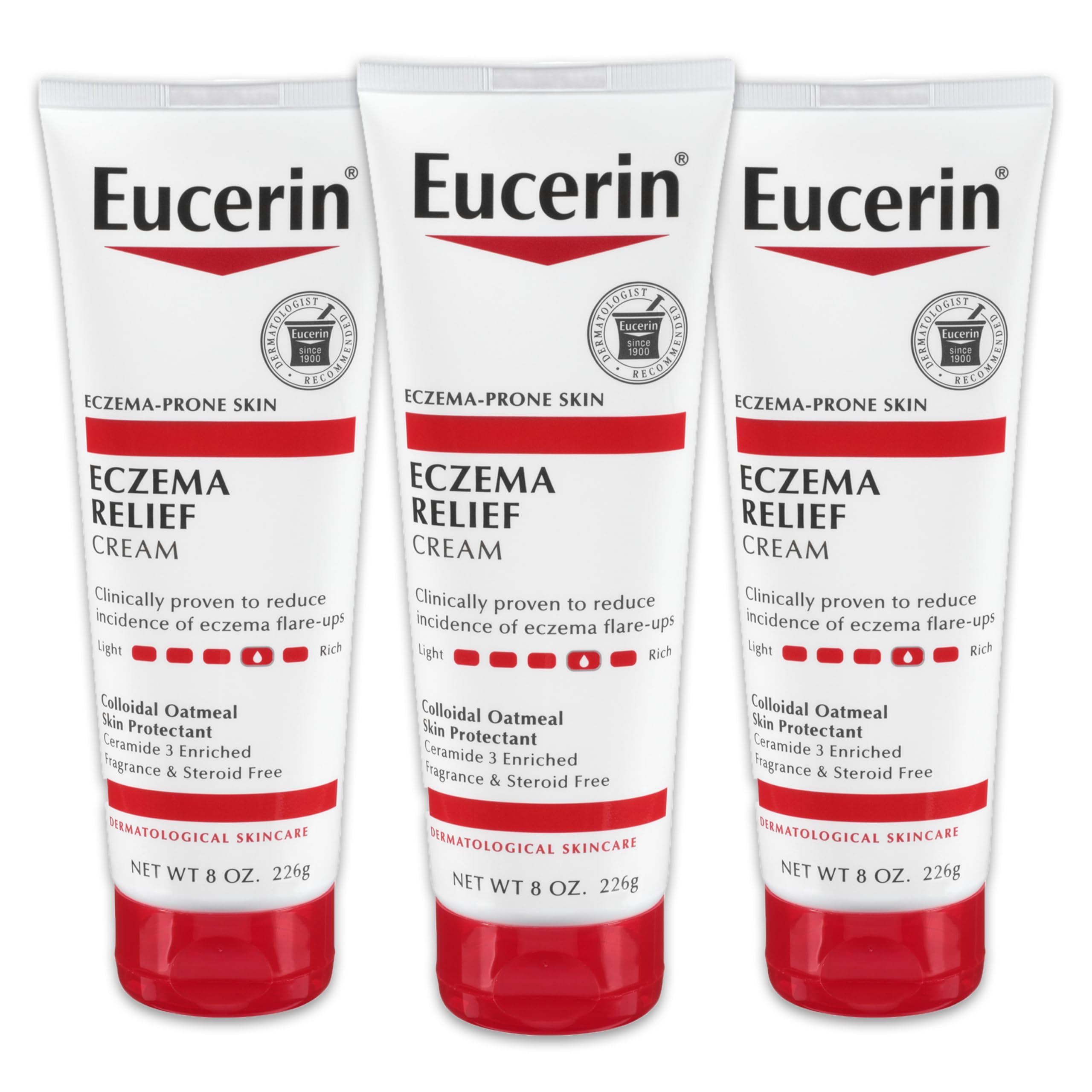 Buy now Eucerin Eczema Relief Cream, Full Body Lotion for Eczema-Prone Skin, Moisturizing Eczema Cream, Body Moisturizer, Multi-Pack, 8 oz. Tube (Pack of 3) at indiglob india