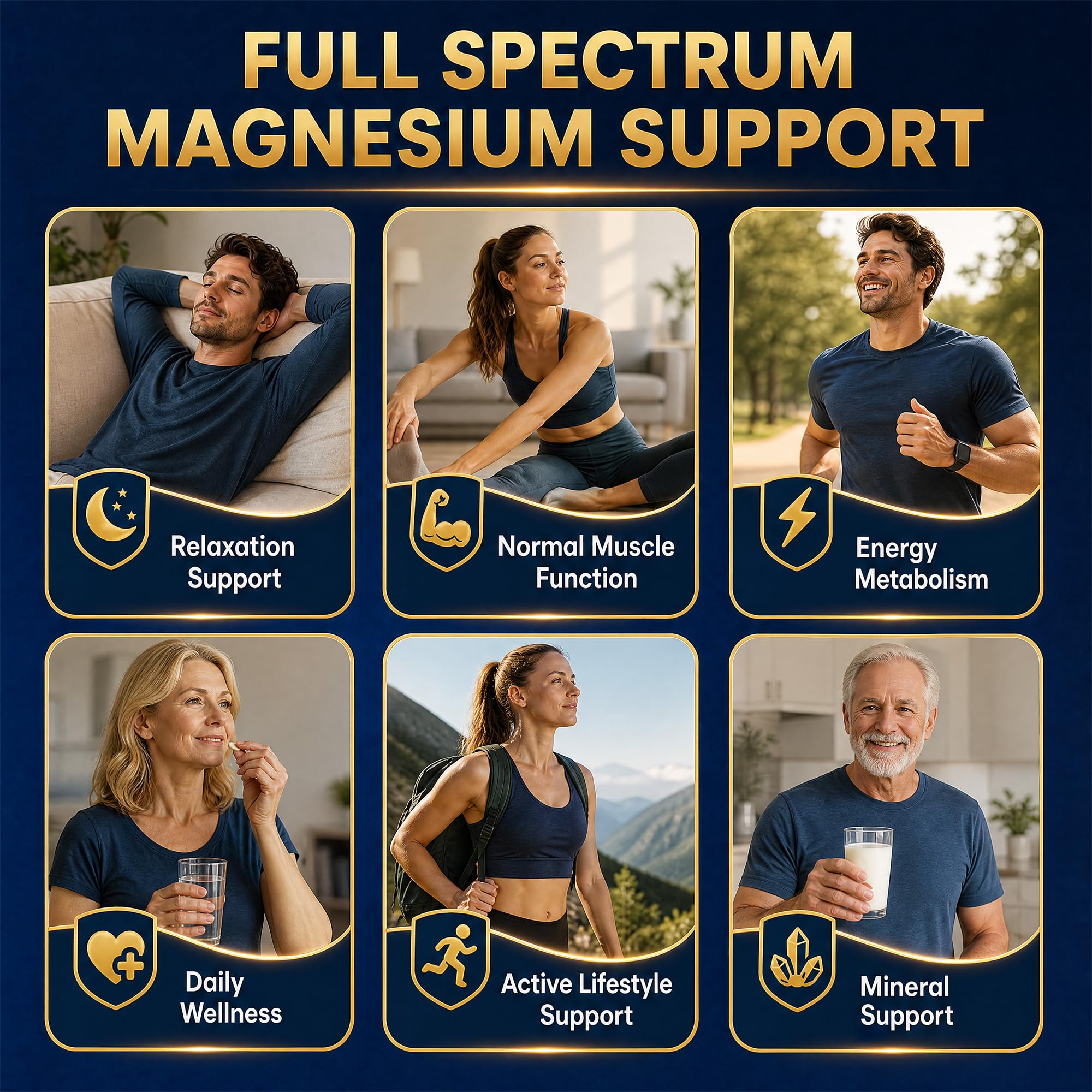 Magnesium Glycinate 500mg, 12-in-1 Magnesium Complex, 120 Capsules | Includes Magnesium Glycinate, Citrate, Taurate, Orotate and other complementary magnesium forms for daily nutrition
