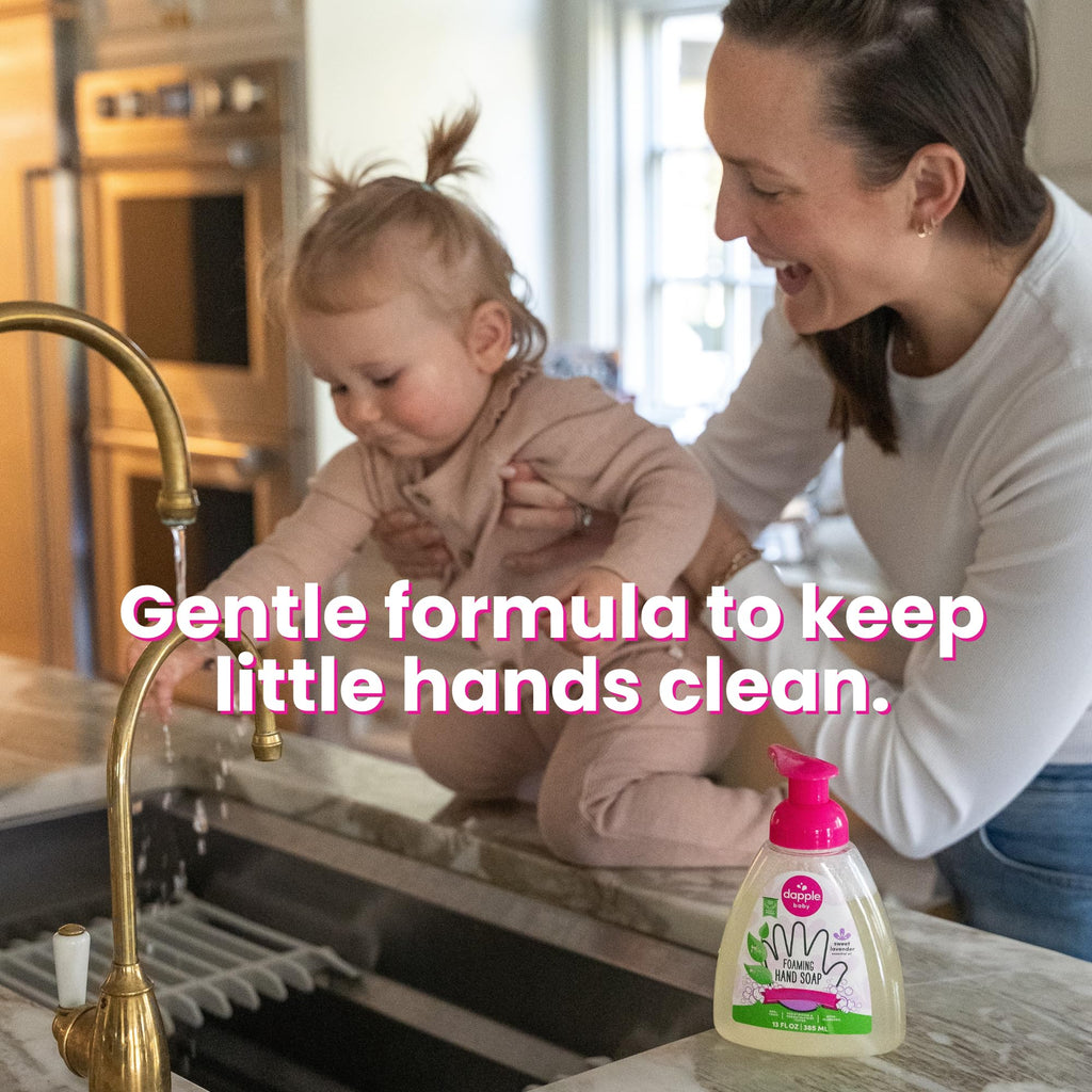 Dapple Foaming Hand Soap, Gentle Hand Wash Baby Soap, Hypoallergenic for Sensitive Skin, Powered by Plants, Lavender, 13 Fl Oz (Pack of 3)