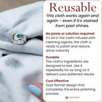 Pro Size Polishing Cleaning Cloth Made in USA for Gold, Silver, Platinum. Pure Cotton Eco Friendly Tarnish Remover Cleaner Large 11 x 14 Inch. Shines Jewelry Like New. Cleans Coins Watches Silverware