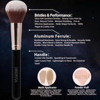 Black Makeup Brushes Set 14 Pcs Professional, Premium Synthetic Foundation Makeup Brush Concealer Powder Blush Eyeshadow Brushes with 2 Powder Puff & Dual-ended Mask Applicator.Gifts for Girls