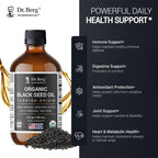 Dr. Berg Black Seed Oil Organic Cold Pressed – Pure Nigella Sativa Black Cumin Oil – USDA Organic, Halal, Vegan – for Hair, Skin, Immune Support – Unrefined Liquid – 4 oz Glass Bottle