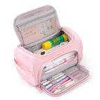 Buy now HVOMO Big Capacity Pencil Case High Large Storage Pouch Marker Pen Case Travel Simple Stationery Bag School College Office Organizer for Teens Girls Adults Student（Pink） at indiglob india