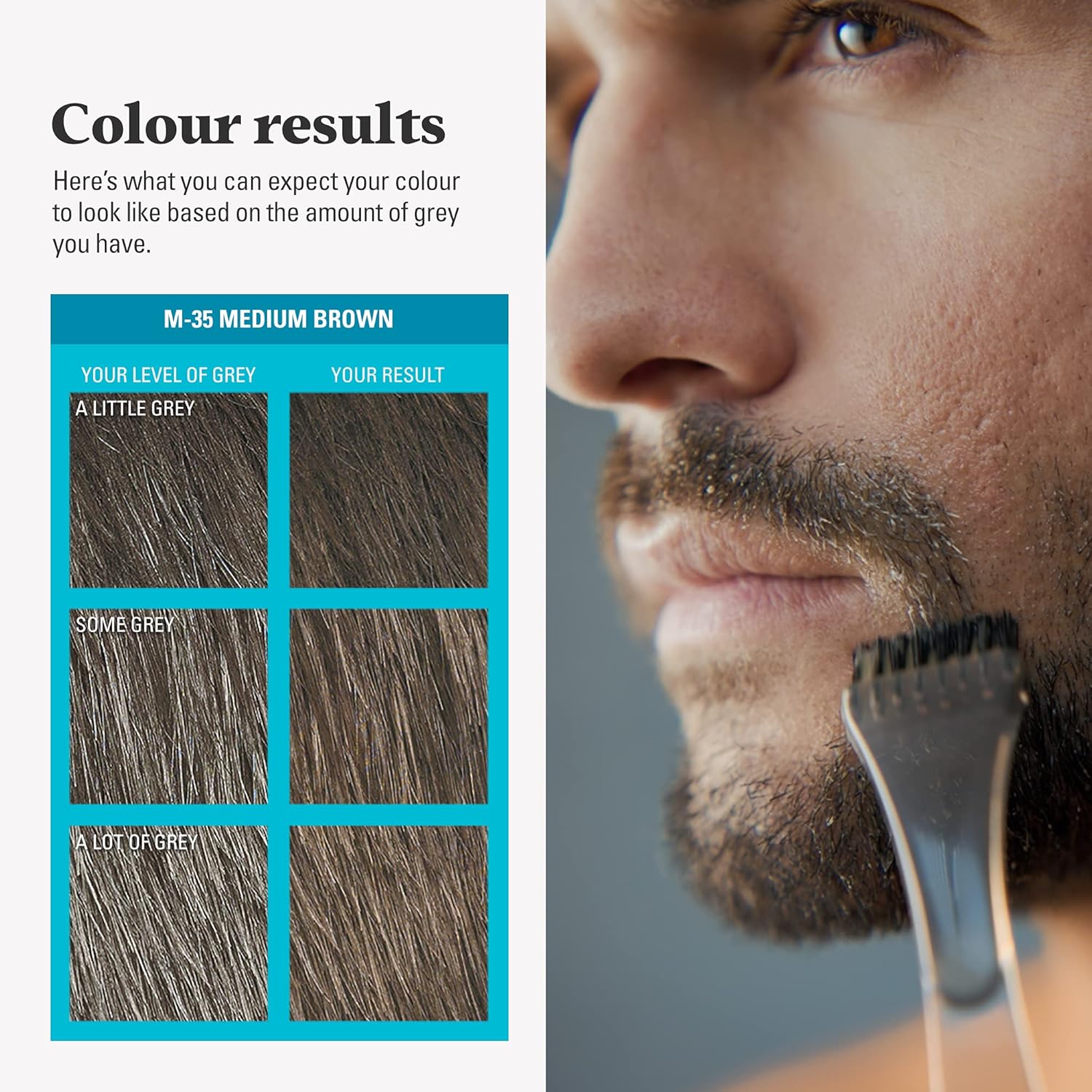 Buy now JUST FOR MEN Color Gel Mustache & Beard M-35 Medium Brown 1 ea at indiglob india
