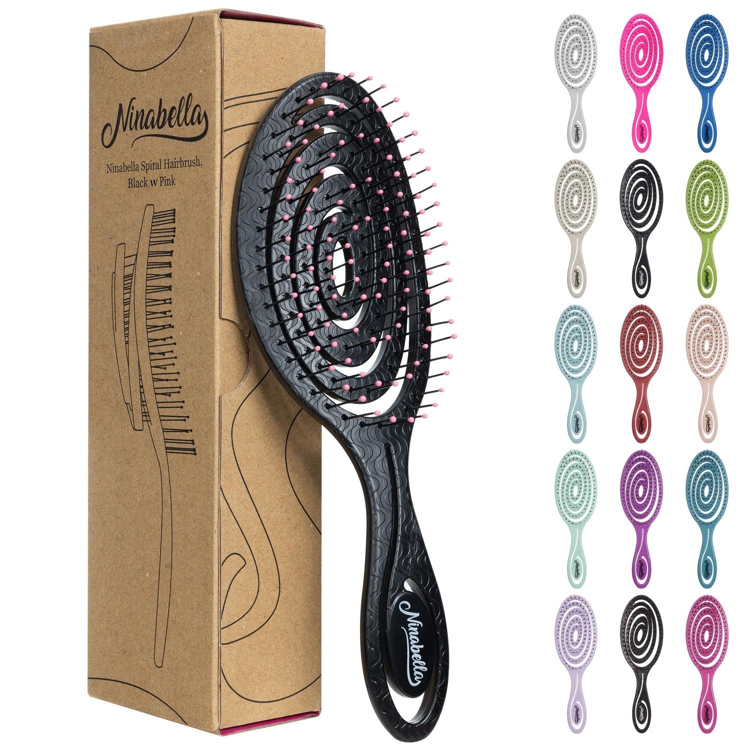 Buy now Ninabella Detangle Hair Brush for Women & Men - Does not Pull - Straightening Brushes for Straight & Curly Hair - Unique Spiral Detangling Hairbrush - Green at indiglob india
