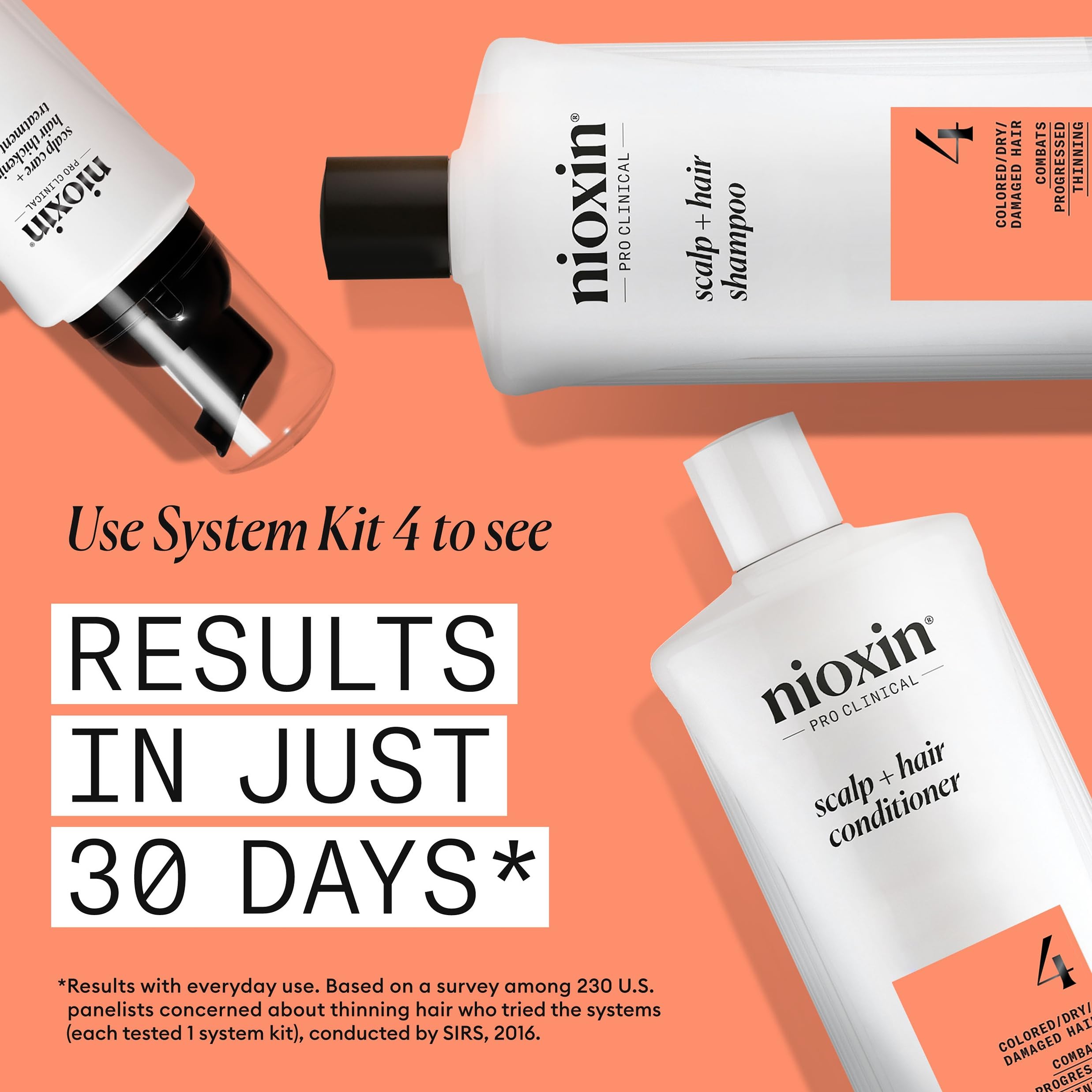 NIOXIN System 4 | Scalp Care | Thickening Shampoo | Colored Damaged Hair | Scalp Health |For Colored, Dry, & Damaged Hair with Progressed Thinning | Maintain Vibrant Color | Cleanse & Boost Hair