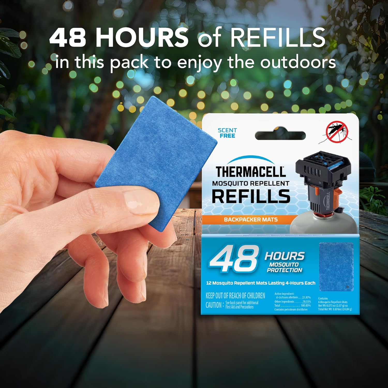 Buy now Thermacell Mosquito Repellent Refills; Compatible with Thermacell Backpacker; Highly Effective, Long Lasting, No Spray, Scent, or Mess; 15 Foot Zone of Mosquito Protection at indiglob india
