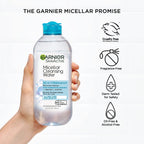 Buy now Garnier Micellar Water for Waterproof Makeup, Hydrating Facial Cleanser & Makeup Remover, Suitable for Sensitive Skin, Vegan, Cruelty Free, 13.5 Fl Oz (400mL), 2 Count at indiglob india