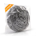 Steel Wool Scrubber for Burnt & Tough Crusts, Dried Food 12 Pack