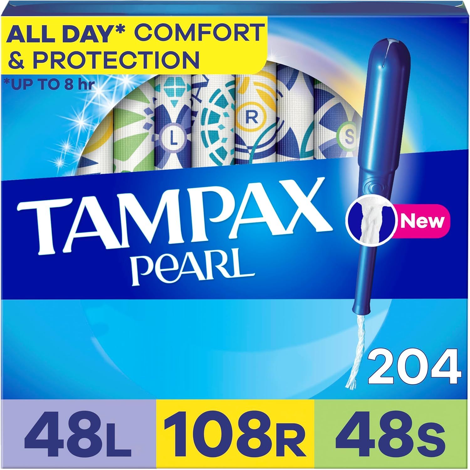 Buy now Tampax Pearl Tampons for Women Multipack, with LeakGuard Braid, Light/Regular/Super Absorbency, Unscented, 47 Count 210 Count at indiglob india