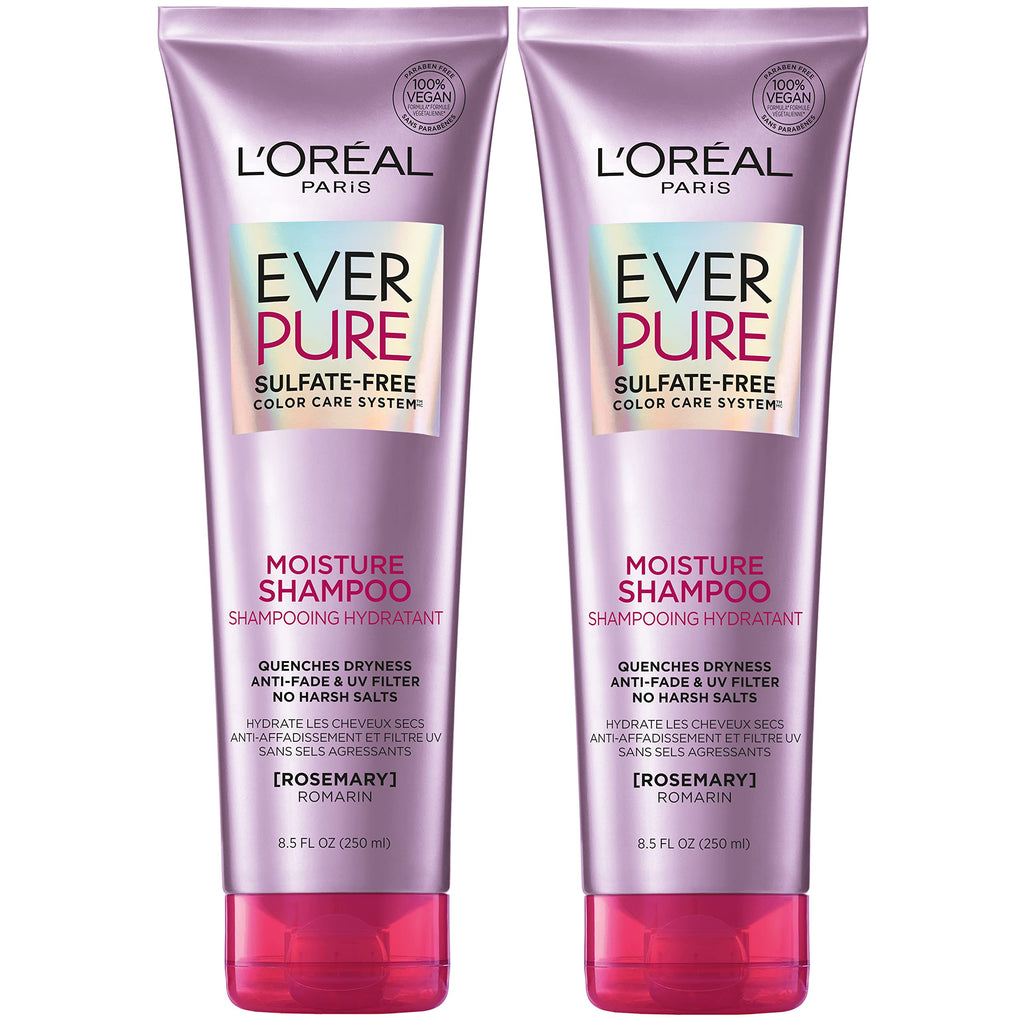 Buy now L’Oréal Paris Moisture Sulfate Free Shampoo, Hair Care for Color-Treated Hair with Rosemary Botanicals, EverPure, 8.5 Fl Oz at indiglob india