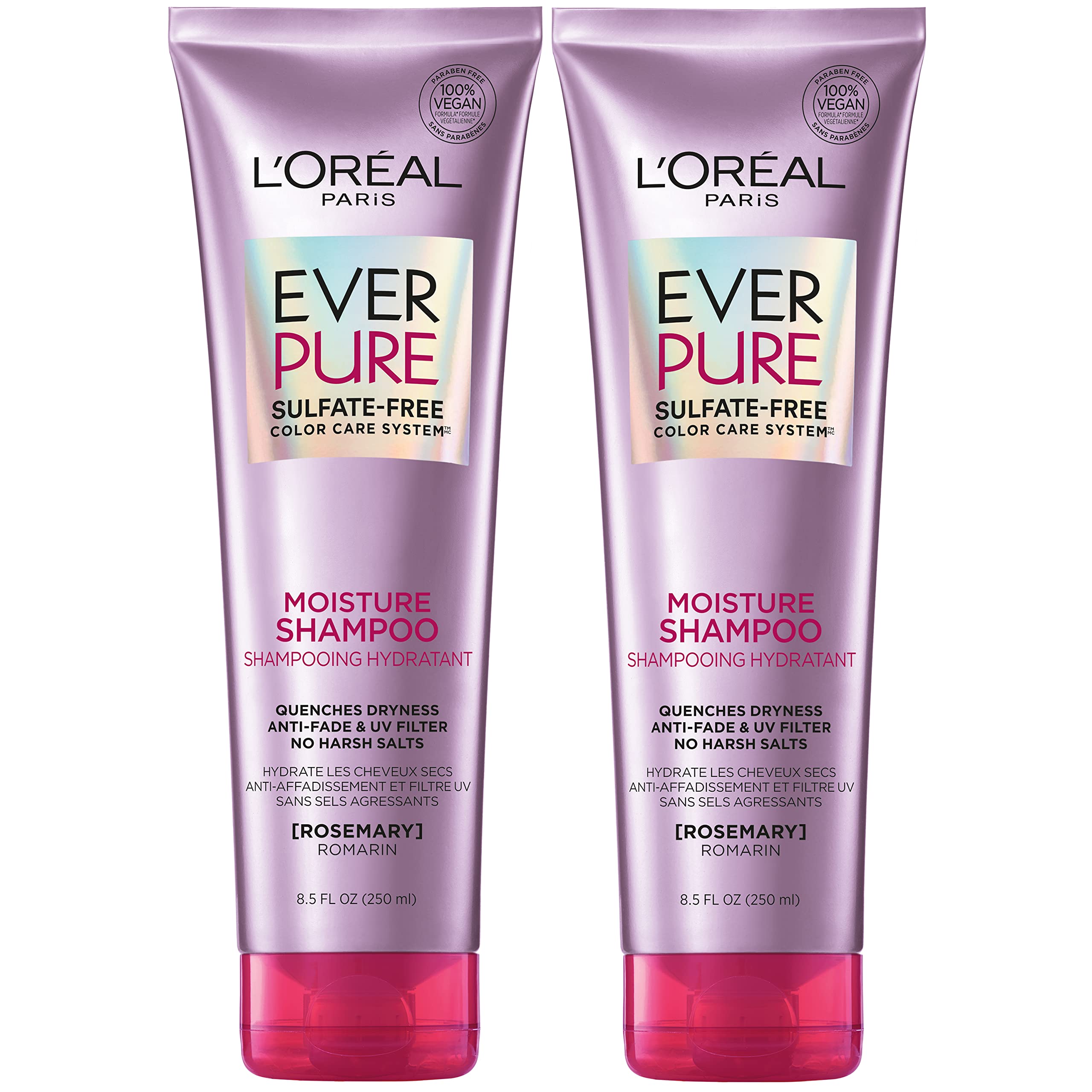 Buy now L’Oréal Paris Moisture Sulfate Free Shampoo, Hair Care for Color-Treated Hair with Rosemary Botanicals, EverPure, 8.5 Fl Oz at indiglob india